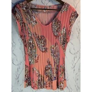 Milano Women's Ruffle Paisly Top, Size Large